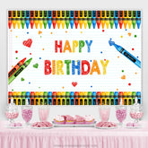 Fond de joyeux anniversaire simple et coloré de crayon